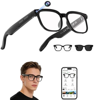 AI Smart Glasses with Camera, Smart Sunglasses 4K Video Recording & Photo Capture, Bluetooth 5.4 Music Play Phone Call, Real-Time Translation, AI Assistant, Open-Ear Audio AI Smart Glasses with Camera, Smart Sunglasses 4K Video Recording & Photo Capture, Bluetooth 5.4 Music Play Phone Call, Real-Time Translation, AI Assistant, Open-Ear Audio