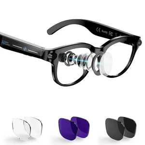 AI Smart Glasses with Camera, POV Vlog, Translator & 3 Lenses | Hands-free POV vlog capture, AI translation, open-ear audio & 3 swappable lenses AI Smart Glasses with Camera, POV Vlog, Translator & 3 Lenses | Hands-free POV vlog capture, AI translation, open-ear audio & 3 swappable lenses