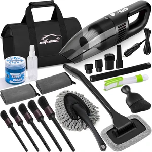 Car Cleaning Kit, Car Vacuum Interior Detailing Cleaner Kit with High Power Handheld Vacuum, Brush Set, Windshield Tool, Duster, Towels, Complete Car Care Tools for Women (Black) Car Cleaning Kit, Car Vacuum Interior Detailing Cleaner Kit with High Power Handheld Vacuum, Brush Set, Windshield Tool, Duster, Towels, Complete Car Care Tools for Women (Black)