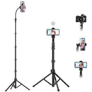 Phone Tripod Stand, 81" Tall Cellphone Tripod for iPhone with Gooseneck | Flexible Portable Phone Stand for Recording with Remote, Compatible with iPhone 17 16 15 Pro Android Camera Phone Tripod Stand, 81" Tall Cellphone Tripod for iPhone with Gooseneck | Flexible Portable Phone Stand for Recording with Remote, Compatible with iPhone 17 16 15 Pro Android Camera