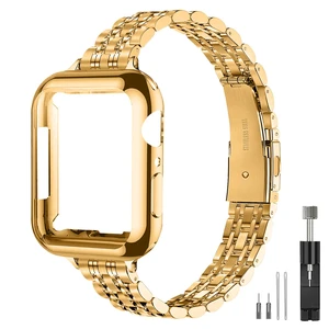 Gold Watch Band for Apple Watch 42mm Series 10/11 Women's Strap | Luxury Stainless Steel Bands with Case, Adjustable Replacement for iWatch, Compatible with Series 9/8/7/6/5/4/3/2/1/SE, Gold Gold Watch Band for Apple Watch 42mm Series 10/11 Women's Strap | Luxury Stainless Steel Bands with Case, Adjustable Replacement for iWatch, Compatible with Series 9/8/7/6/5/4/3/2/1/SE, Gold