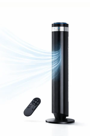 Tower Fan for Bedroom, Oscillating Bladeless Fan with Remote, 5 Speeds 4 Modes Quiet Fan 28dB, 22.3ft/s High Velocity,12H Timer, LED Display Cooling Fan Floor Standing Fan for Home Office, Dorm,Black Tower Fan for Bedroom, Oscillating Bladeless Fan with Remote, 5 Speeds 4 Modes Quiet Fan 28dB, 22.3ft/s High Velocity,12H Timer, LED Display Cooling Fan Floor Standing Fan for Home Office, Dorm,Black