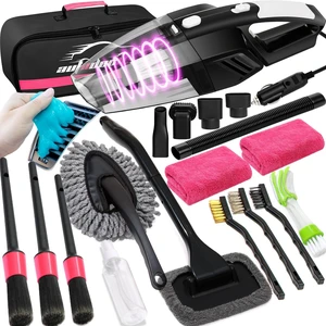 20Pcs Car Cleaning Kit, Interior Detailing Kit with High Power Handheld Vacuum, Detailing Brush Set, Windshield Tool, Pink Complete Auto Accessories for Women 20Pcs Car Cleaning Kit, Interior Detailing Kit with High Power Handheld Vacuum, Detailing Brush Set, Windshield Tool, Pink Complete Auto Accessories for Women