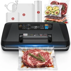 Vacuum Sealer Machine, 230W 95KPa Food Sealer Built-in Cutter & Bag Storage | Upgraded 10-in-1, Double Heat Seal for Dry & Moist Food, Easy-Lock Handle, Vacuum Hose, Includes 1 Roll + 10 Pre-cut Bags Vacuum Sealer Machine, 230W 95KPa Food Sealer Built-in Cutter & Bag Storage | Upgraded 10-in-1, Double Heat Seal for Dry & Moist Food, Easy-Lock Handle, Vacuum Hose, Includes 1 Roll + 10 Pre-cut Bags