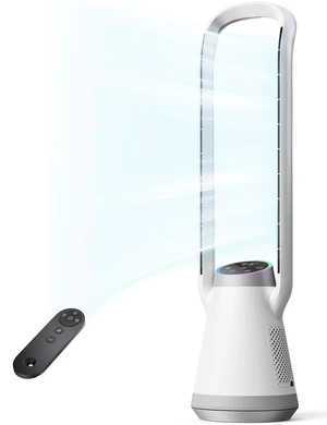 34.2" Bladeless Tower Fan for Bedroom, 70° Oscillating, Quiet DC Motor | Standing Floor Fan For Room With Remote, 25Ft/S Fans That Blow Cold Air, 12H Timer, 3 Speeds, 5 Light Modes, For Home 34.2" Bladeless Tower Fan for Bedroom, 70° Oscillating, Quiet DC Motor | Standing Floor Fan For Room With Remote, 25Ft/S Fans That Blow Cold Air, 12H Timer, 3 Speeds, 5 Light Modes, For Home