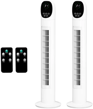 34" Tower Fan with Remote Control, Bladeless Floor Fan with 3 Modes 3 Speeds & Digital Display, Standing Fan with Oscillating, 9H Timer, Quiet Fan for Cooling Bedroom, Home, 2-Pack 34" Tower Fan with Remote Control, Bladeless Floor Fan with 3 Modes 3 Speeds & Digital Display, Standing Fan with Oscillating, 9H Timer, Quiet Fan for Cooling Bedroom, Home, 2-Pack