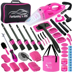 47PCS Car Detailing Kit Interior Cleaner, Car Cleaning Supplies with High Power Car Vacuum Cleaner,Auto Detailing Kit,Car Wash Kit with Bucket Detailing Brush Set,Pink Car Accessories for Women 47PCS Car Detailing Kit Interior Cleaner, Car Cleaning Supplies with High Power Car Vacuum Cleaner,Auto Detailing Kit,Car Wash Kit with Bucket Detailing Brush Set,Pink Car Accessories for Women