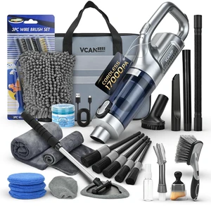 29PCS Car Cleaning Kit Interior Detailing for Men WomenGrey | 17000PA High Power Handheld Cordless Car Vacuum Rechargeable, Detailing Brush Set, Windshield Cleaner Tool, Tire Brush 29PCS Car Cleaning Kit Interior Detailing for Men WomenGrey | 17000PA High Power Handheld Cordless Car Vacuum Rechargeable, Detailing Brush Set, Windshield Cleaner Tool, Tire Brush
