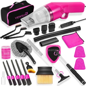 20PCS Pink Car Cleaning Kit, Car Interior Detailing Kit with Red High Power Handheld Vacuum, Detailing Brush Set, Windshield Cleaner, Cleaning Gel, Complete Auto Accessories for Women 20PCS Pink Car Cleaning Kit, Car Interior Detailing Kit with Red High Power Handheld Vacuum, Detailing Brush Set, Windshield Cleaner, Cleaning Gel, Complete Auto Accessories for Women