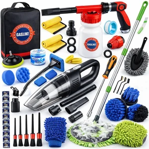 63PCS Car Wash Cleaning Kit,Car Wash Brush with Long Handle,Car Detailing Kit with Foam Gun,Car Cleaning Supplies,Handheld Vacuum, Car Detailing Kit (63PCS) 63PCS Car Wash Cleaning Kit,Car Wash Brush with Long Handle,Car Detailing Kit with Foam Gun,Car Cleaning Supplies,Handheld Vacuum, Car Detailing Kit (63PCS)