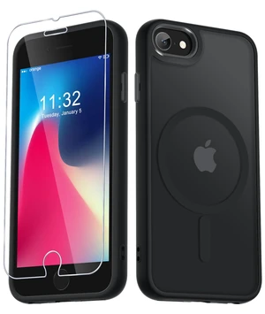 for iPhone SE Case 2022(3rd)/2020(2nd), iPhone 8/7 Case, Black | Fit for Magsafe, Screen Protector Included, Matte Magnetic Slim Phone Cover, Shockproof Protection Translucent Frosted Back for iPhone SE Case 2022(3rd)/2020(2nd), iPhone 8/7 Case, Black | Fit for Magsafe, Screen Protector Included, Matte Magnetic Slim Phone Cover, Shockproof Protection Translucent Frosted Back