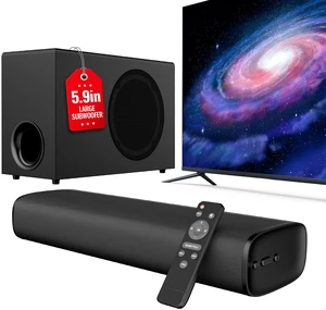 Upgraded 110W Sound Bar for TV with 5.9" Powerful Subwoofer 2.1 CH Surround Sound System, Bluetooth 5.4, ARC/Optical/AUX, Deep Bass Home Theater Audio for PC, Gaming, Projectors & Gifts Upgraded 110W Sound Bar for TV with 5.9" Powerful Subwoofer 2.1 CH Surround Sound System, Bluetooth 5.4, ARC/Optical/AUX, Deep Bass Home Theater Audio for PC, Gaming, Projectors & Gifts