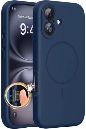 Silicone & Magnetic for iPhone 16 Case, Dark Blue | Compatible with MagSafe, Anti-Scratch Microfiber Lining, Liquid Silicone Case Shockproof Drop Protection Phone Case for 16 Silicone & Magnetic for iPhone 16 Case, Dark Blue | Compatible with MagSafe, Anti-Scratch Microfiber Lining, Liquid Silicone Case Shockproof Drop Protection Phone Case for 16