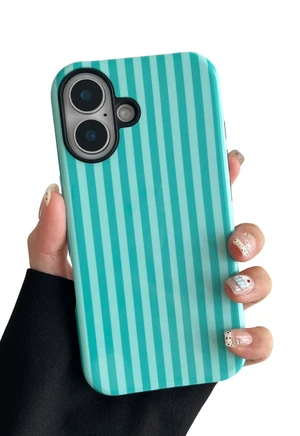 Compatible with iPhone 16 Case Cute Striped Phone Case Teal | Cute Aesthetic Stripes Phone Cover for Women Girl Shockproof Slim TPU and Hard PC Protective Cover (Teal) Compatible with iPhone 16 Case Cute Striped Phone Case Teal | Cute Aesthetic Stripes Phone Cover for Women Girl Shockproof Slim TPU and Hard PC Protective Cover (Teal)