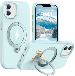 360° Magnetic Stand for iPhone 12/12 pro Case, Light Green | Mil-Grade Drop Shockproof, Soft Anti-Scratch Microfiber Lining, Liquid Silicone Phone Case for Women Men 360° Magnetic Stand for iPhone 12/12 pro Case, Light Green | Mil-Grade Drop Shockproof, Soft Anti-Scratch Microfiber Lining, Liquid Silicone Phone Case for Women Men
