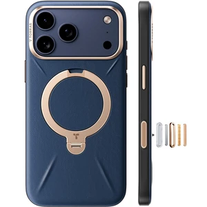 Q3 VegSkin for iPhone 17 Pro Max Case Leather, 360 Spin Magnetic Stand, Fit for MagSafe, Camera Control, Shockproof Premium Organic Silicone Leather Phone Case for iPhone 17 Pro Max, Deep Blue Q3 VegSkin for iPhone 17 Pro Max Case Leather, 360 Spin Magnetic Stand, Fit for MagSafe, Camera Control, Shockproof Premium Organic Silicone Leather Phone Case for iPhone 17 Pro Max, Deep Blue