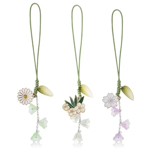 3pcs Cherry Blossom Daisy Flower Phone Charm, Mobile Decorative Pendant Handmade Bracelet Keychain Cute Anti-lost Phone Chain Strap for Women 3pcs Cherry Blossom Daisy Flower Phone Charm, Mobile Decorative Pendant Handmade Bracelet Keychain Cute Anti-lost Phone Chain Strap for Women