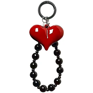 Red Heart Phone Charm Strap Black Beaded Phone Lanyard Cute Bag Charms for Handbags Cellphone Chain Wristlet Heart Bag Charm Purse Keychain for Women Cellphone Keychain Beaded Camera Wrist Strap Red Heart Phone Charm Strap Black Beaded Phone Lanyard Cute Bag Charms for Handbags Cellphone Chain Wristlet Heart Bag Charm Purse Keychain for Women Cellphone Keychain Beaded Camera Wrist Strap
