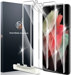 3 Pack for Samsung Galaxy S21 Ultra Screen Protector, Soft TPU Protector | Support Fingerprint Unlock Bubble Free, with Easy Installation Tool, 3D Curved Max Coverage for S21 Ultra 3 Pack for Samsung Galaxy S21 Ultra Screen Protector, Soft TPU Protector | Support Fingerprint Unlock Bubble Free, with Easy Installation Tool, 3D Curved Max Coverage for S21 Ultra