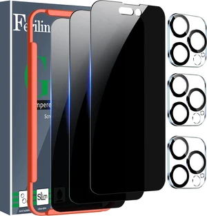 Privacy Screen Protector for iPhone 14 Pro Max, Tempered Glass | 3 Pack, 9H+ Hardness, Military-Grade Shatterproof, Case Friendly, Easy Installation Bubble Free, with Camera Lens Protector Privacy Screen Protector for iPhone 14 Pro Max, Tempered Glass | 3 Pack, 9H+ Hardness, Military-Grade Shatterproof, Case Friendly, Easy Installation Bubble Free, with Camera Lens Protector