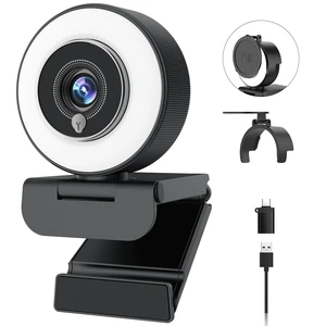 4K Webcam with Ring Light, Computer Web Camera for Desktop, Laptop | 4K@30FPS, PDAF Autofocus, 1080P@60FPS, 2 Microphones, USB-A/C, Privacy Cover, Streaming Web Cam for PC Mac, Zoom Teams Twitch 4K Webcam with Ring Light, Computer Web Camera for Desktop, Laptop | 4K@30FPS, PDAF Autofocus, 1080P@60FPS, 2 Microphones, USB-A/C, Privacy Cover, Streaming Web Cam for PC Mac, Zoom Teams Twitch