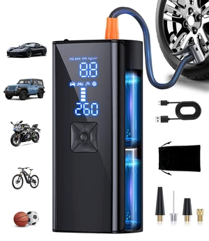 Tire Inflator Portable Air Compressor, Cordless Tire Pump with 150 PSI Digital Pressure Gauge & LED Light, 2X Fast Inflation Air Pump for Cars, Bikes, Motorcycles, Balls Tire Inflator Portable Air Compressor, Cordless Tire Pump with 150 PSI Digital Pressure Gauge & LED Light, 2X Fast Inflation Air Pump for Cars, Bikes, Motorcycles, Balls