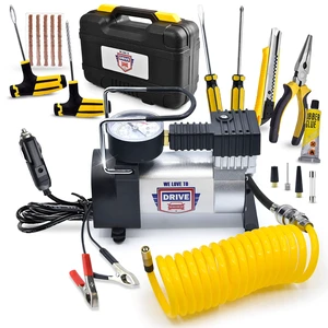 Tire Inflator Portable Air Compressor 12V DC Air Pump for Car Tires, 150 PSI Electric Air Pump with Tyre Pressure Gauge Corded Yellow by WE LOVE TO DRIVE Tire Inflator Portable Air Compressor 12V DC Air Pump for Car Tires, 150 PSI Electric Air Pump with Tyre Pressure Gauge Corded Yellow by WE LOVE TO DRIVE