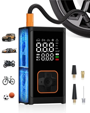 Tire Inflator Portable Air Compressor, 150PSI Cordless Auto-Shutoff | 2-in-1 Inflator Tire Pump, 4000mAh Battery & Digital Gauge for Car, Bike & Motorcycle Tires, Balls, Pool Floats & Inflatables Tire Inflator Portable Air Compressor, 150PSI Cordless Auto-Shutoff | 2-in-1 Inflator Tire Pump, 4000mAh Battery & Digital Gauge for Car, Bike & Motorcycle Tires, Balls, Pool Floats & Inflatables