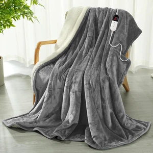 Electric Blanket Throw 50"X70", 4 Hours Auto Off, Machine Washable | 6 Heat Settings, 14 Hour Timer, Soft Flannel & Sherpa, ETL Certified, Digital Display Controller, Ideal for Couch, Gray Electric Blanket Throw 50"X70", 4 Hours Auto Off, Machine Washable | 6 Heat Settings, 14 Hour Timer, Soft Flannel & Sherpa, ETL Certified, Digital Display Controller, Ideal for Couch, Gray