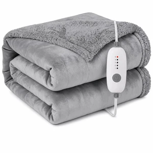 Electric Heated Blanket, Gray, Full 72"x84", Flannel and Sherpa | ETL certified, overheat protection, 5 heat settings, 10-hour auto-off, machine washable, for bed, sofa, gift-ready Electric Heated Blanket, Gray, Full 72"x84", Flannel and Sherpa | ETL certified, overheat protection, 5 heat settings, 10-hour auto-off, machine washable, for bed, sofa, gift-ready