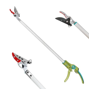 32 Inch Cut and Hold Pole Pruner - Lightweight Long Reach Tree Trimmer with Snip and Grip Technology, 1/2 Inch Cutting Capacity, One-Hand Use Fruit Picker for Roses, Persimmons & Tall Branches 32 Inch Cut and Hold Pole Pruner - Lightweight Long Reach Tree Trimmer with Snip and Grip Technology, 1/2 Inch Cutting Capacity, One-Hand Use Fruit Picker for Roses, Persimmons & Tall Branches