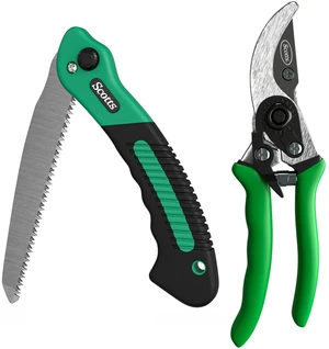 2-Piece Pruning Tool Set Includes 8 in. Bypass Pruning Shears for Live Plants and Soft Stems, and 7.5 in. Folding Saw for Cutting Thick Branches 2-Piece Pruning Tool Set Includes 8 in. Bypass Pruning Shears for Live Plants and Soft Stems, and 7.5 in. Folding Saw for Cutting Thick Branches