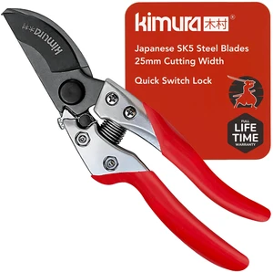 8" Pro Bypass Pruning Shears, Heavy Duty Japanese SK5 Steel Blades, 1 inch Cut Capacity, Non-Slip PVC Coated Handles, Lightweight & Ergonomic, Japanese Pruners, Professional Garden Clippers 8" Pro Bypass Pruning Shears, Heavy Duty Japanese SK5 Steel Blades, 1 inch Cut Capacity, Non-Slip PVC Coated Handles, Lightweight & Ergonomic, Japanese Pruners, Professional Garden Clippers