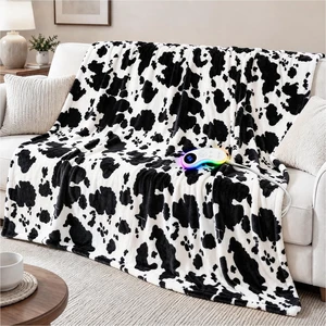 Electric Heated Blanket Full 72"X84": 9 Heating Settings 86-125.6°F | 220GSM Cozy Cow Print Fleece, 9H Auto-Off, Night Light Controller, Overheat ProtectionFast Heating, Gifts for Women Black Electric Heated Blanket Full 72"X84": 9 Heating Settings 86-125.6°F | 220GSM Cozy Cow Print Fleece, 9H Auto-Off, Night Light Controller, Overheat ProtectionFast Heating, Gifts for Women Black