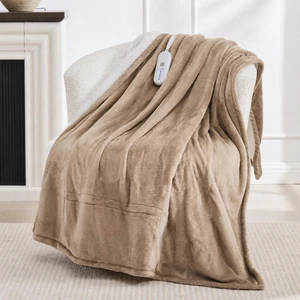 Heated Blanket Throw, Soft Flannel Sherpa Electric Blanket, ETL | 5 heating settings, 4H auto-off, 50" x 60" Khaki Fast heating blanket, Machine Washable, Gifts for Grandma/Mom/Couch/Office Heated Blanket Throw, Soft Flannel Sherpa Electric Blanket, ETL | 5 heating settings, 4H auto-off, 50" x 60" Khaki Fast heating blanket, Machine Washable, Gifts for Grandma/Mom/Couch/Office