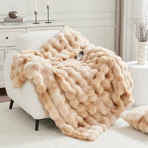 Faux Fur Heated Throw Blanket for Couch, Women Gift, Tie-Dye Beige | 50"X60" Fluffy Soft Thick Bubble Electric Blanket, 6 Levels Fast Heating Blanket, 4H Timer, Washable, ETL Certified for Sofa Faux Fur Heated Throw Blanket for Couch, Women Gift, Tie-Dye Beige | 50"X60" Fluffy Soft Thick Bubble Electric Blanket, 6 Levels Fast Heating Blanket, 4H Timer, Washable, ETL Certified for Sofa