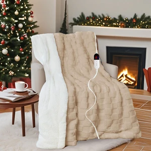 Heated Blanket Throw 50" x 60", Checked Electric Blanket, Khaki | 6 Heat Levels,14H AutoOff,Fast Heating ,ETL Certified,Overheat Protection,Machine Washable Heated Blanket Throw 50" x 60", Checked Electric Blanket, Khaki | 6 Heat Levels,14H AutoOff,Fast Heating ,ETL Certified,Overheat Protection,Machine Washable
