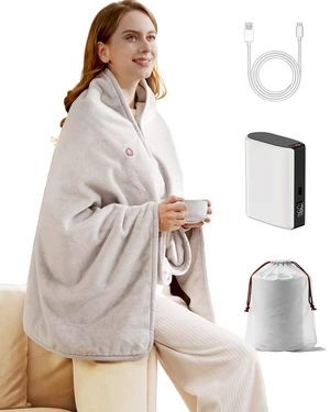 Cordless Heated Blanket with Battery Pack - Rechargeable Heated Shawl & Portable Heated Throw,Far-Infrared Heating,Wearable Blanket for Office,Travel,Car & Outdoor, Gift for People Who Are Always Cold Cordless Heated Blanket with Battery Pack - Rechargeable Heated Shawl & Portable Heated Throw,Far-Infrared Heating,Wearable Blanket for Office,Travel,Car & Outdoor, Gift for People Who Are Always Cold