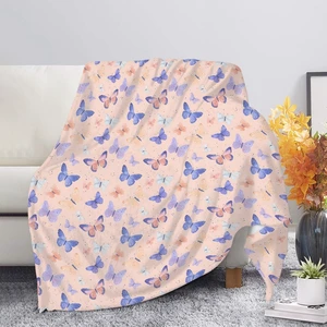 Butterfly Print Throw Blanket Home Sofa Decoration Cute 51"x59" | Lightweight Cozy Fuzzy, Camping Travel Casual Bed Decor, All Season Use Soft Couch Blanket for Daily Butterfly Print Throw Blanket Home Sofa Decoration Cute 51"x59" | Lightweight Cozy Fuzzy, Camping Travel Casual Bed Decor, All Season Use Soft Couch Blanket for Daily