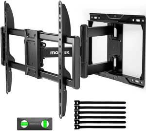 Full Motion TV Wall Mount for 37-84 Inch TVs Articulating arms with +/-90 degree swivel, tool-free tilt, holds 110 lbs, 4X tested, Max VESA 600x400mm, fits 12/16 in studs Full Motion TV Wall Mount for 37-84 Inch TVs Articulating arms with +/-90 degree swivel, tool-free tilt, holds 110 lbs, 4X tested, Max VESA 600x400mm, fits 12/16 in studs