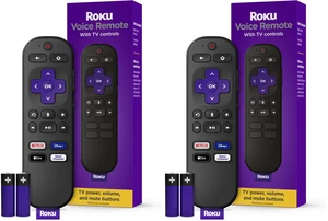 Voice Remote Replacement TV Remote Control with Voice Control, Simple Setup, & Pre-Set App Shortcuts - Compatible with TV, Players, & Audio Devices (Pack of 2) Voice Remote Replacement TV Remote Control with Voice Control, Simple Setup, & Pre-Set App Shortcuts - Compatible with TV, Players, & Audio Devices (Pack of 2)