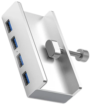USB Type C Concentrator Clamp Type Aluminum Alloy 4-Port USB3.0 Data Transfer Adapter Splitter for Desktop PC Phones Aluminum Alloy USB Hub USB Type C Concentrator Clamp Type Aluminum Alloy 4-Port USB3.0 Data Transfer Adapter Splitter for Desktop PC Phones Aluminum Alloy USB Hub