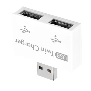 USB2.0 Twin Charger Splitter Adapter for Efficient Charging 2 USB Ports for Travelers and Office Workers (White) USB2.0 Twin Charger Splitter Adapter for Efficient Charging 2 USB Ports for Travelers and Office Workers (White)