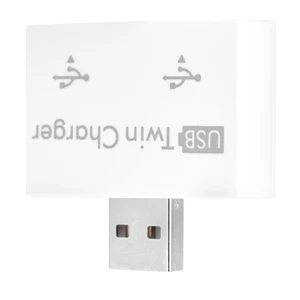 USB 2.0 Hub Splitter Adapter, 2Port USB Twin Charger Converter Concentrator for Charging Two Devices Simultaneously, Small Portable Plug and Play, Durable White (White) USB 2.0 Hub Splitter Adapter, 2Port USB Twin Charger Converter Concentrator for Charging Two Devices Simultaneously, Small Portable Plug and Play, Durable White (White)