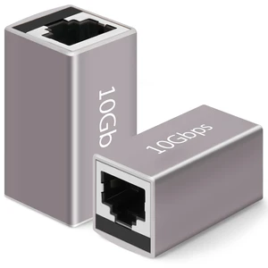 2-Pack Ethernet Coupler 10Gbps, Aluminum Alloy Shell RJ45 Ethernet Female to Female Coupler Adapter Extender for Cat7/Cat6a/CAT6/CAT5e/ Cat5 Network LAN Cable, 328 Feet Long Distance Extend 2-Pack Ethernet Coupler 10Gbps, Aluminum Alloy Shell RJ45 Ethernet Female to Female Coupler Adapter Extender for Cat7/Cat6a/CAT6/CAT5e/ Cat5 Network LAN Cable, 328 Feet Long Distance Extend