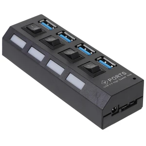 USB 3.0 Hub 4 Ports and Independent Power for Computer High-Speed USB Concentrator for Laptops and Desktops Black USB 3.0 Hub 4 Ports and Independent Power for Computer High-Speed USB Concentrator for Laptops and Desktops Black