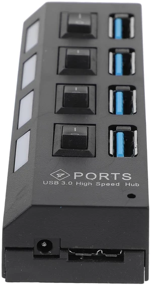 USB 3.0 Hub 4 Ports Control Fast USB Concentrator for Laptop and PC Black Style for Personal and Office Applications USB 3.0 Hub 4 Ports Control Fast USB Concentrator for Laptop and PC Black Style for Personal and Office Applications