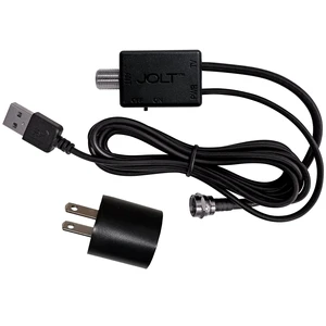 Jolt Switch USB in-Line Amplifier for TV Antenna, Black Adjustable on and off amplification, 6 ft. USB Cable, Coaxial Cable, USB Power Adapter Jolt Switch USB in-Line Amplifier for TV Antenna, Black Adjustable on and off amplification, 6 ft. USB Cable, Coaxial Cable, USB Power Adapter