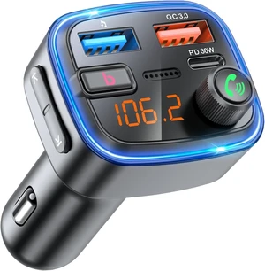 Bluetooth 5.4 Car Adapter, 48W Fast Charging Bluetooth Adapter for Car, Wireless FM Transmitter with Deep Bass Player, Hands-Free Calling & Audio Receiver, Support USB Drive Bluetooth 5.4 Car Adapter, 48W Fast Charging Bluetooth Adapter for Car, Wireless FM Transmitter with Deep Bass Player, Hands-Free Calling & Audio Receiver, Support USB Drive