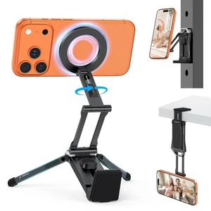 TP02 Magnetic Phone Tripod for MagSafe, 360° Pivot, Clamp & Stand | 3-Way Compact Phone Mount with Clamp, Magnetic Back & Tabletop Stand for Vlogging, Gym, Travel & Kitchen TP02 Magnetic Phone Tripod for MagSafe, 360° Pivot, Clamp & Stand | 3-Way Compact Phone Mount with Clamp, Magnetic Back & Tabletop Stand for Vlogging, Gym, Travel & Kitchen